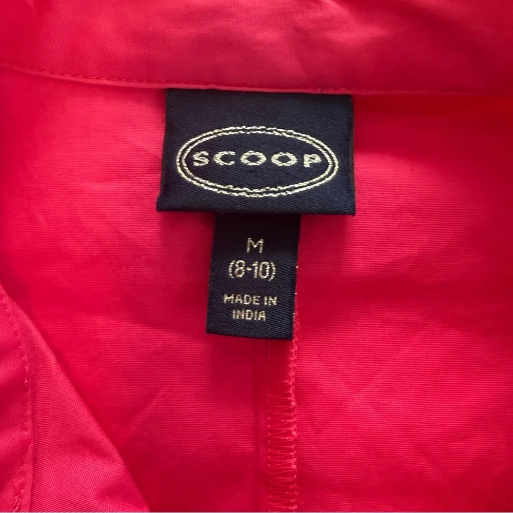 Scoop Women's Hot Pink Balloon Sleeve Shirtdress with Pockets, Size L - Picture 8 of 11